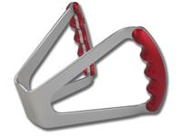 C42-484 | BUTTERFLY STEERING WHEEL - UNDRILLED (Red Grips on Brilliance Anodized Silver Wheel)