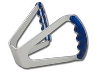 C42-486 | BUTTERFLY STEERING WHEEL - UNDRILLED (Blue Grips on Brilliance Anodized Silver Wheel)