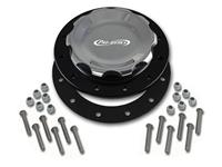 C74-719-BLK | 4-1/4 in. POLISHED FILL CAP WITH BLACK ALUMINUM 12 BOLT FUEL CELL BUNG