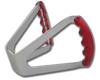 C42-484 - BUTTERFLY STEERING WHEEL - UNDRILLED (Red Grips on Brilliance Anodized Silver Wheel)