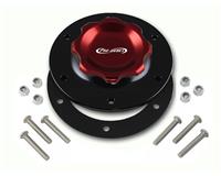 C73-706-BLK - 2-3/4 in. RED FILL CAP WITH BLACK ALUMINUM 6 HOLE FUEL CELL BUNG