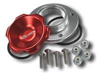 C73-736-B | 1-5/8 in. RED FILL CAP WITH ALUMINUM BOLT-ON BUNG