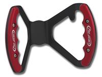 C42-484-B-BLK | BUTTERFLY STEERING WHEEL WITH TABS - UNDRILLED (Red Grips on Brilliance Anodized Black Wheel)