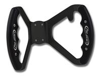 C42-487-B-D-BLK | BUTTERFLY STEERING WHEEL WITH TABS - DRILLED (Black Grips on Brilliance Anodized Black Wheel)