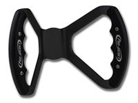 C42-487-BLK | BUTTERFLY STEERING WHEEL - UNDRILLED (Black Grips on Brilliance Anodized Black Wheel)