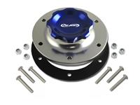 C73-707 | 2-3/4 in. BLUE FILL CAP WITH SILVER ALUMINUM 6 HOLE FUEL CELL BUNG