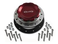 C74-716 | 4-1/4 in. RED FILL CAP WITH SILVER ALUMINUM 12 HOLE FUEL CELL BUNG