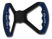 C42-486-BLK | BUTTERFLY STEERING WHEEL - UNDRILLED (Blue Grips on Brilliance Anodized Black Wheel)